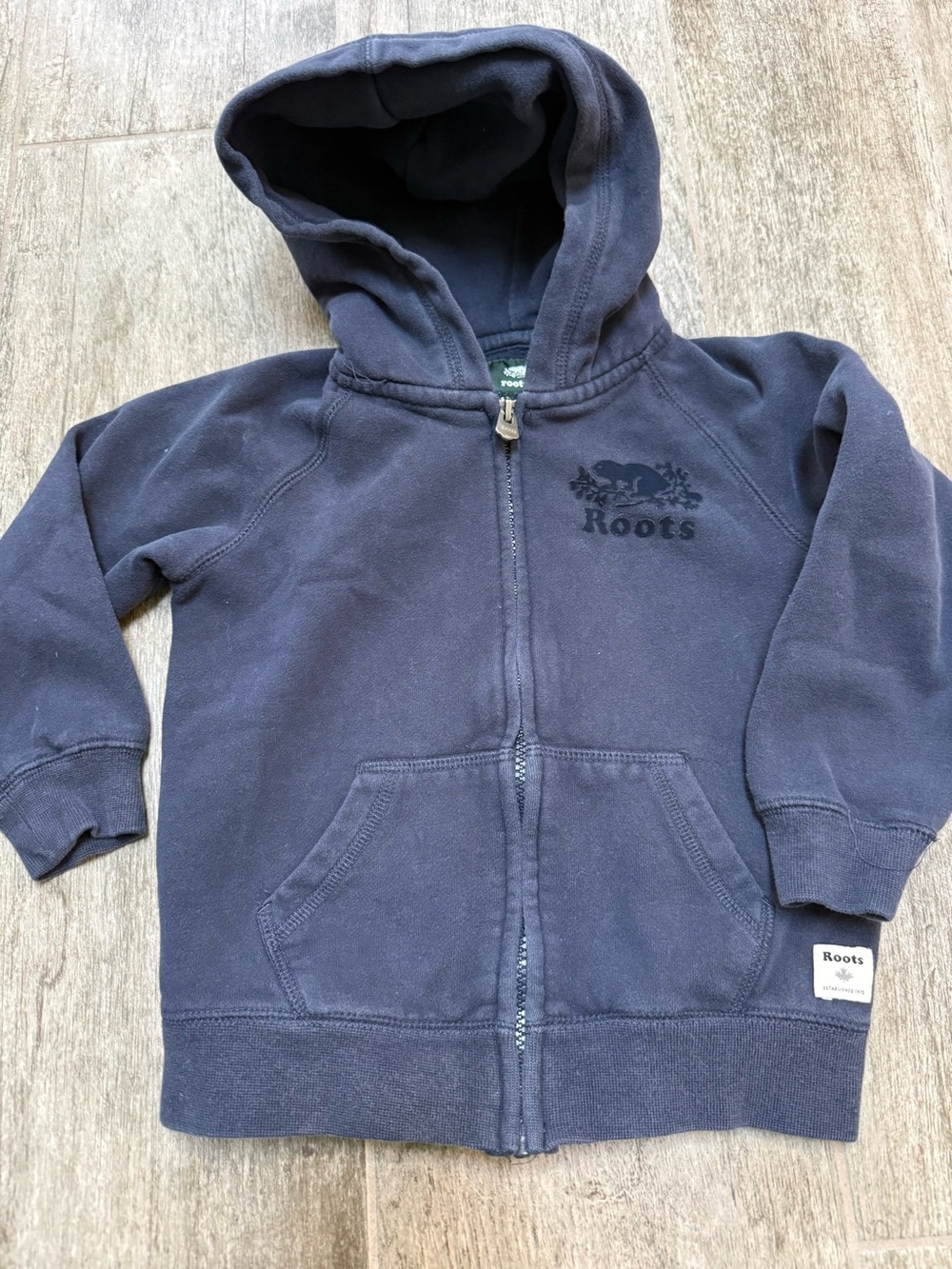 Roots Kids Toddler Navy Zip Front Hoodie - 5T